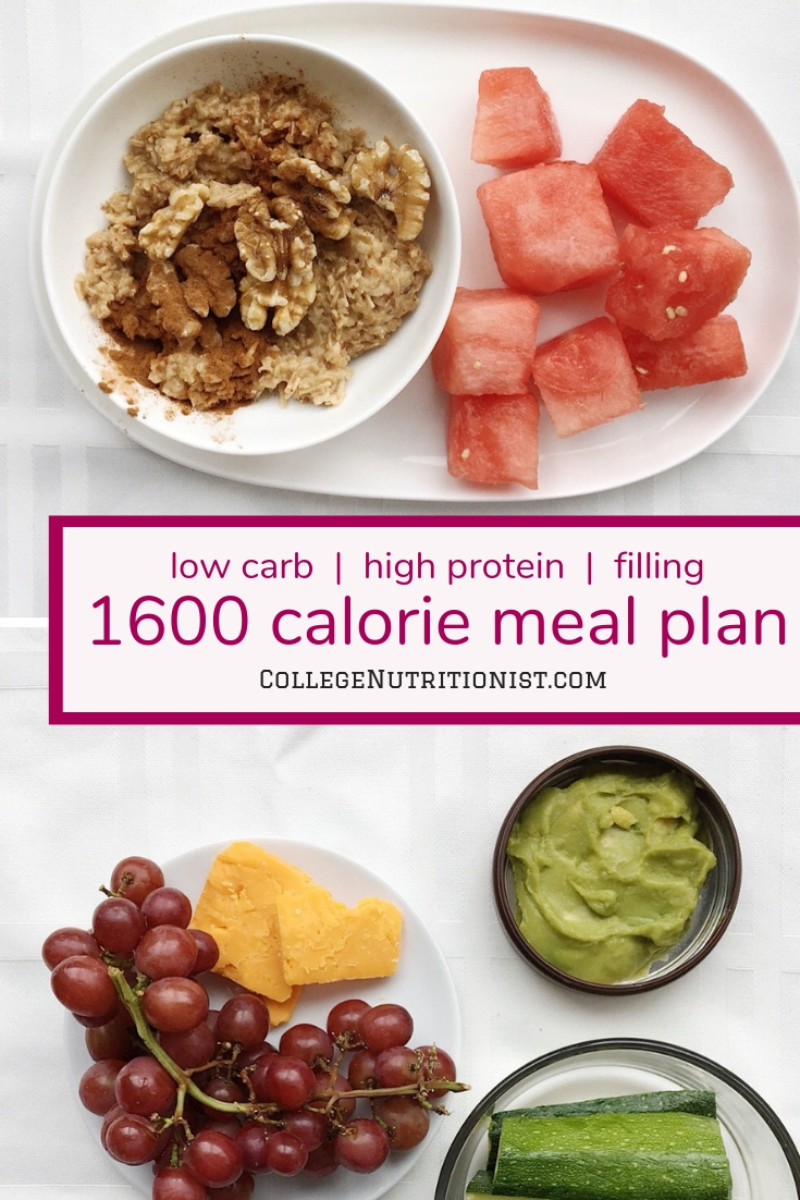 1600 Calorie Low Carb High, Protein Meal Plan with Grapes
