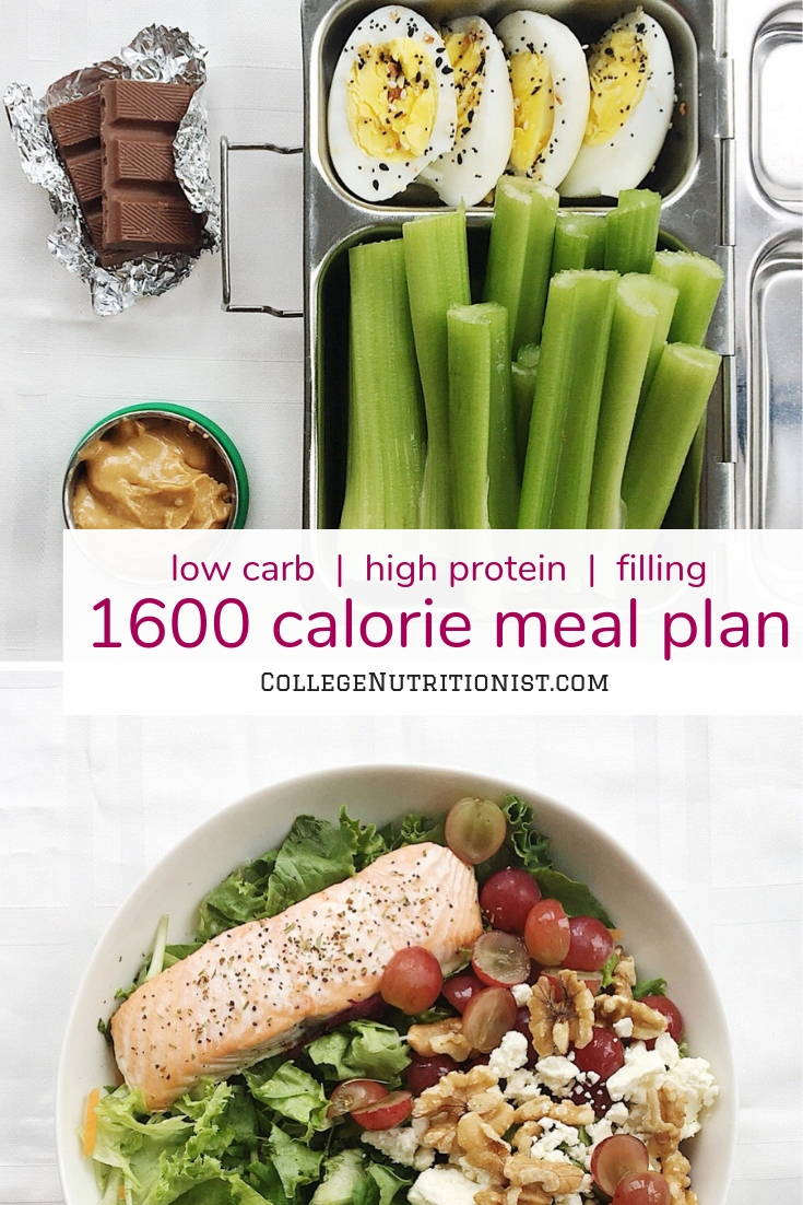 1600 Calorie Filling, Low Carb Meal Plan with Salmon and Celery