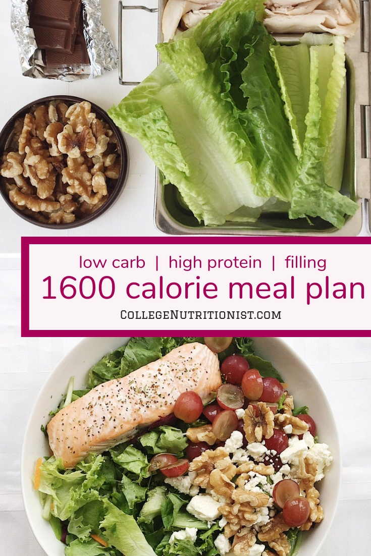 1600 Calorie High Protein, Low Carb Meal Plan with Chocolate for Lunch & Snack