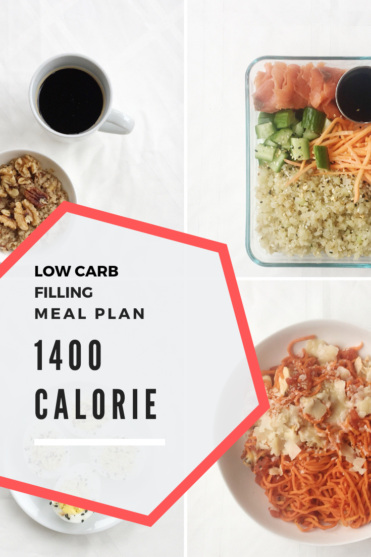 1400 Calorie Low Carb, Filling Meal Plan with Carrot Zoodles